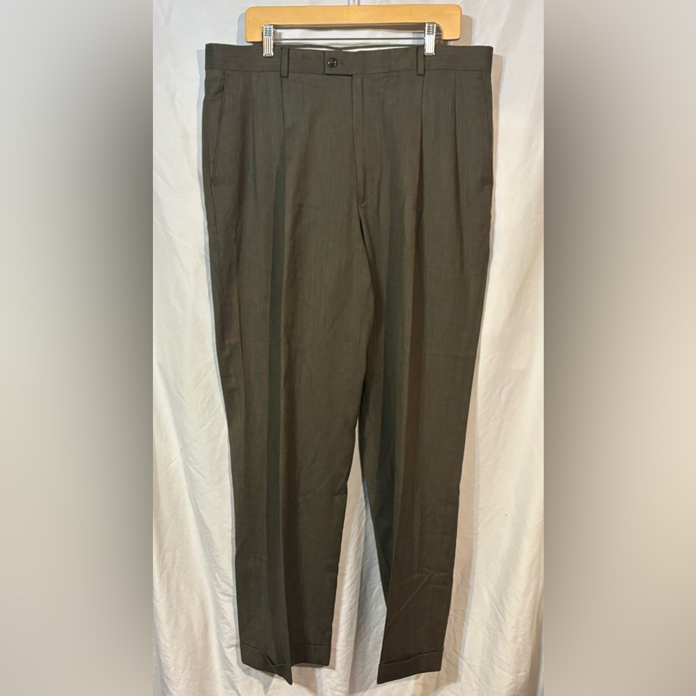 Alan Flusser Classic Men's Dress Pants in Olive
